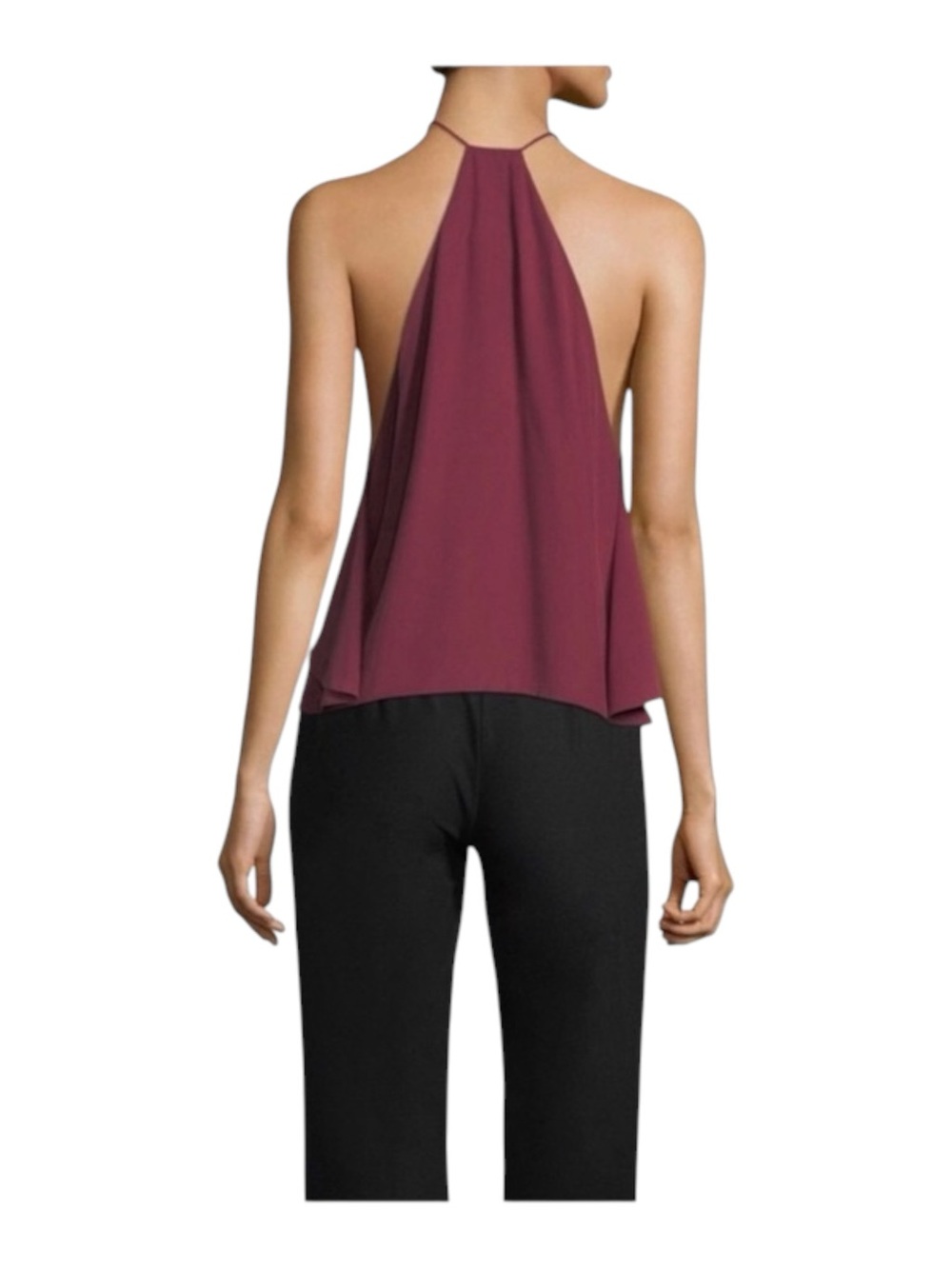 new Robert Rodriguez ★ Draped Overlay Strappy Silk Cami Cocktail Top ★ Wine 12 ★ - Picture 11 of 16